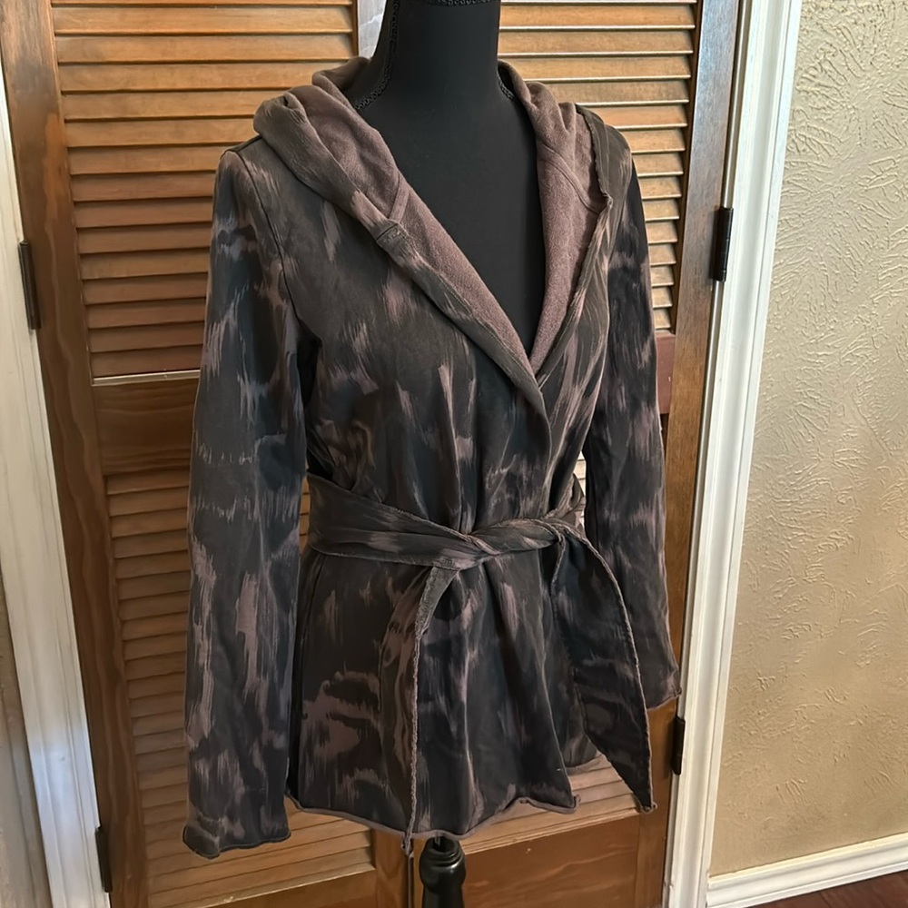 Lucky Brand Print Wrap Terry Hoodie